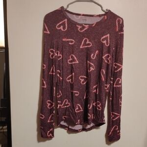 Victoria's Secret Pink Heart Candy Cane Sleepwear Size Medium